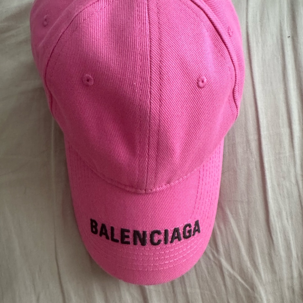 Balenciaga Vibrant Pink Cap with Black Logo